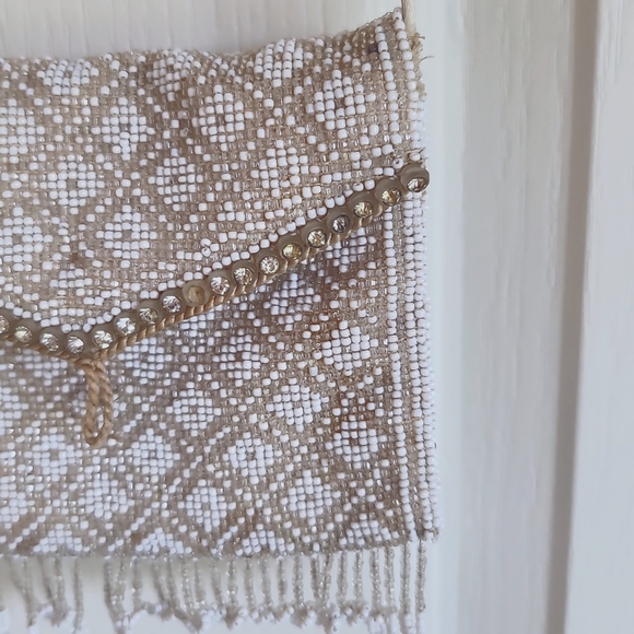 Antique Beaded Diamond Patterned Evening Bag - Picture 5 of 13